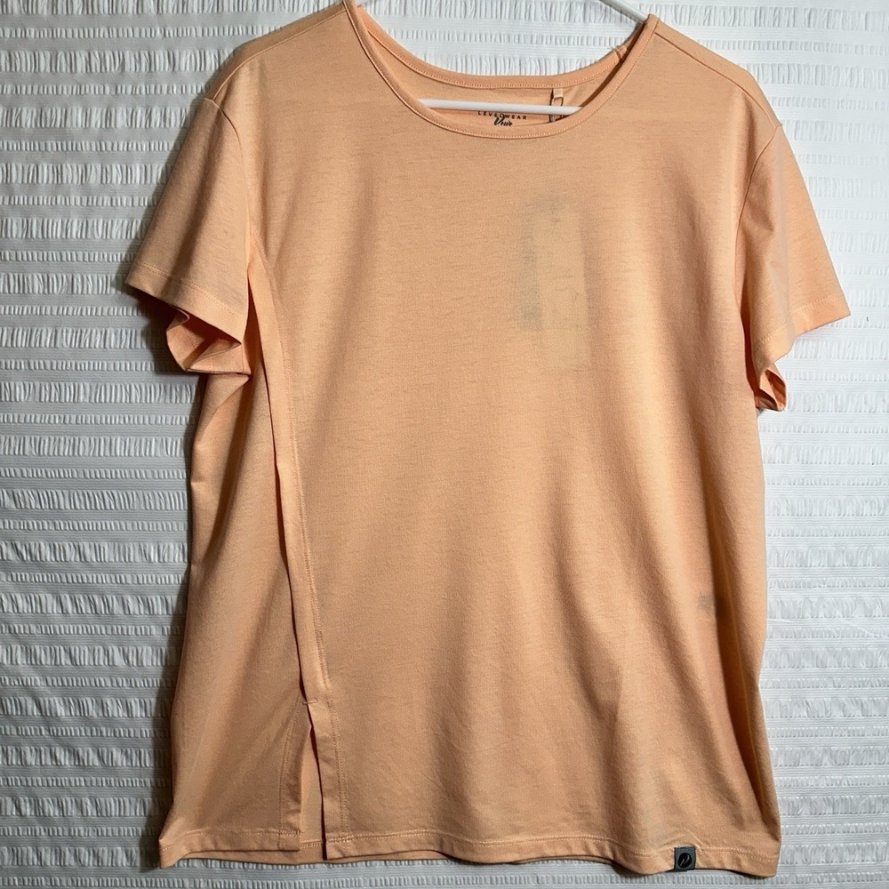 LevelWear Verve Women's Peach Parfait T-Shirt Sz L Short Sleeve Crew Neck NWT